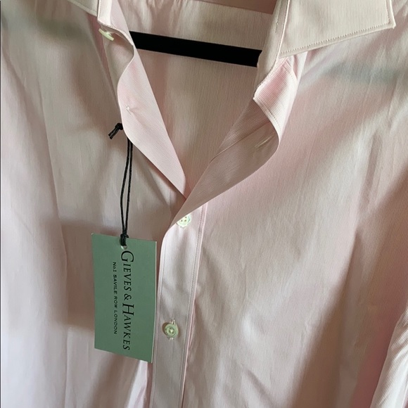 Gieves&Hawkes pink stripe dress shirt size 16 - Picture 2 of 8